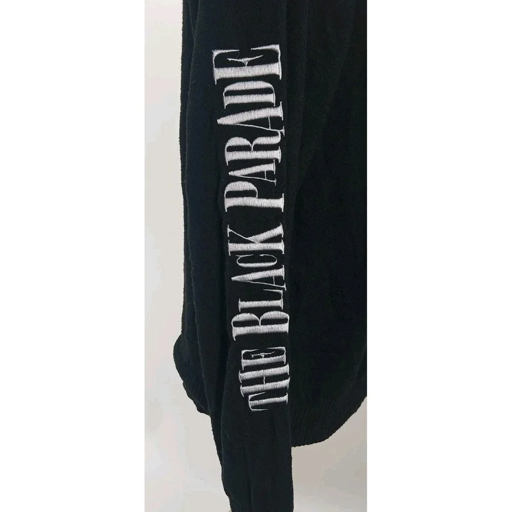 My Chemical Romance Dancing/ Band Skeleton Black Button Up Cardigan Medium Y2K